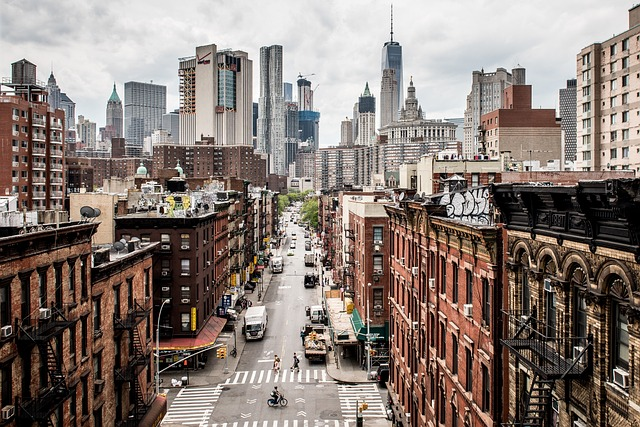Vue de Manhattan, repère de banques commerciales et d'investissement.